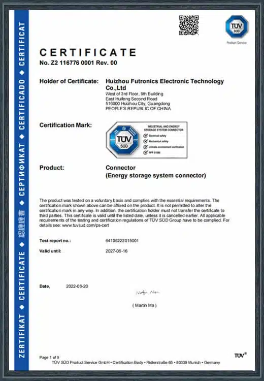 15   6.0 TUV South German certificationCertificate